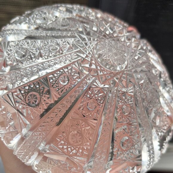 Vintage Bohemia Czechoslovakia Hand Cut Crystal Decorative Bowl - Picture 4 of 8